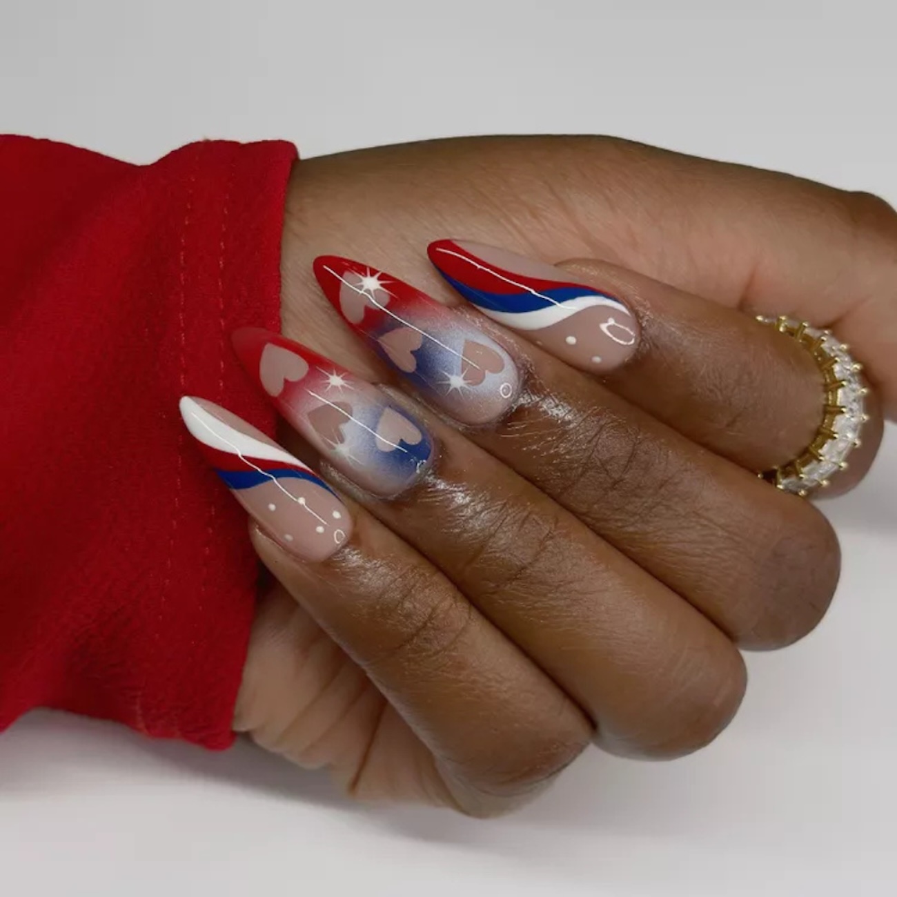 Ombre Hearts And Stripes Visual Idea Ombre Hearts And Stripes Visual Idea — Gel X Nails 2027