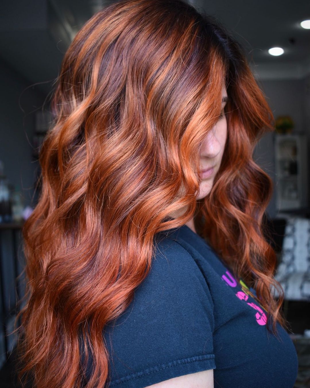 Shoulder Copper Red With Balayage Highlights — Chestnut Red Hair 2027