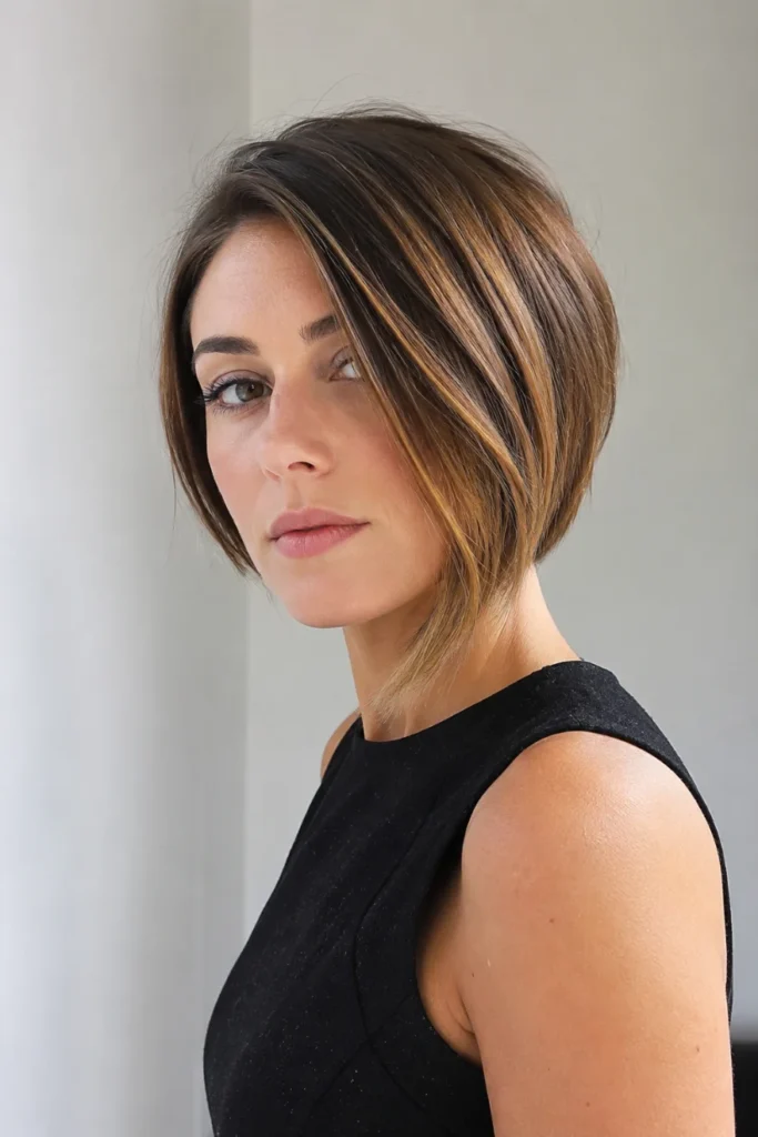 Brown Blonde Highlights Blowout Bob Brown Blonde Highlights Blowout Bob — Asymmetrical Bob 2027