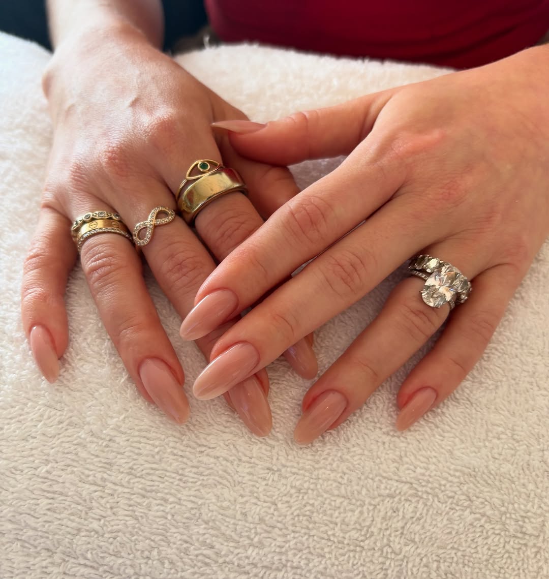 Sheer Nude Oval Nails with Pink Undertone — Winter Oval Nails 2027