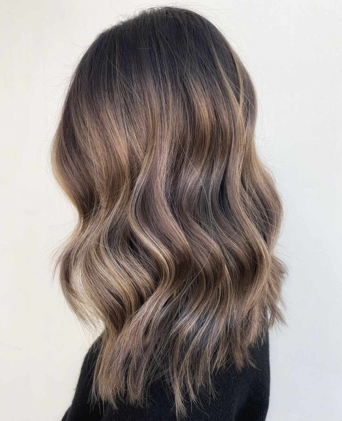 Layers Dark Brown with Warm Brown and Blonde Lowlights — Lowlights 2027