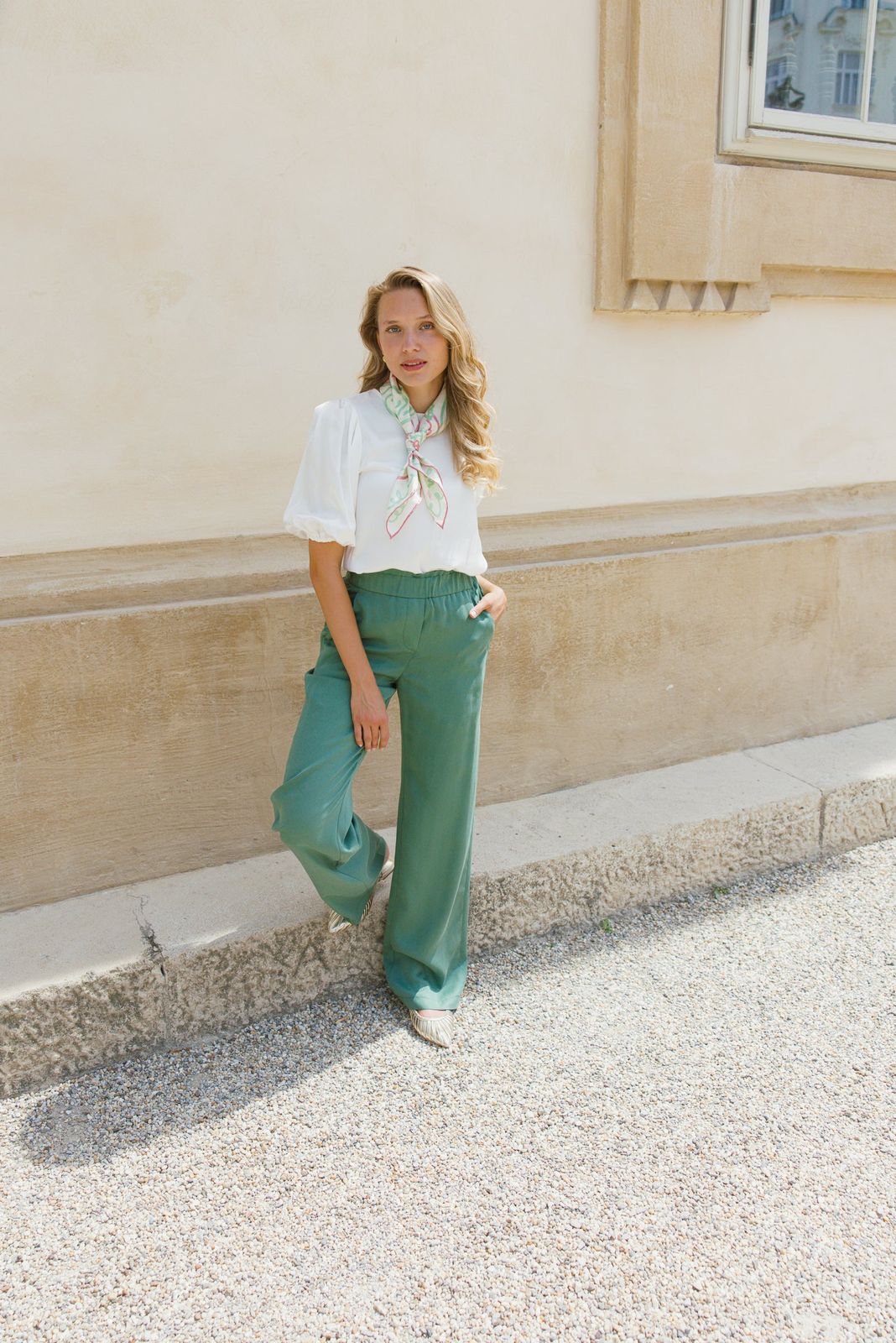 Modern Tailoring with Wide-Leg Moss Green Trousers Modern Tailoring with Wide-Leg Moss Green Trousers — Moss Green Outfits 2027