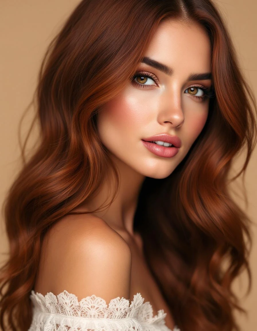 Luxurious Deep Auburn Waves Luxurious Deep Auburn Waves — Dark Auburn Hair 2027