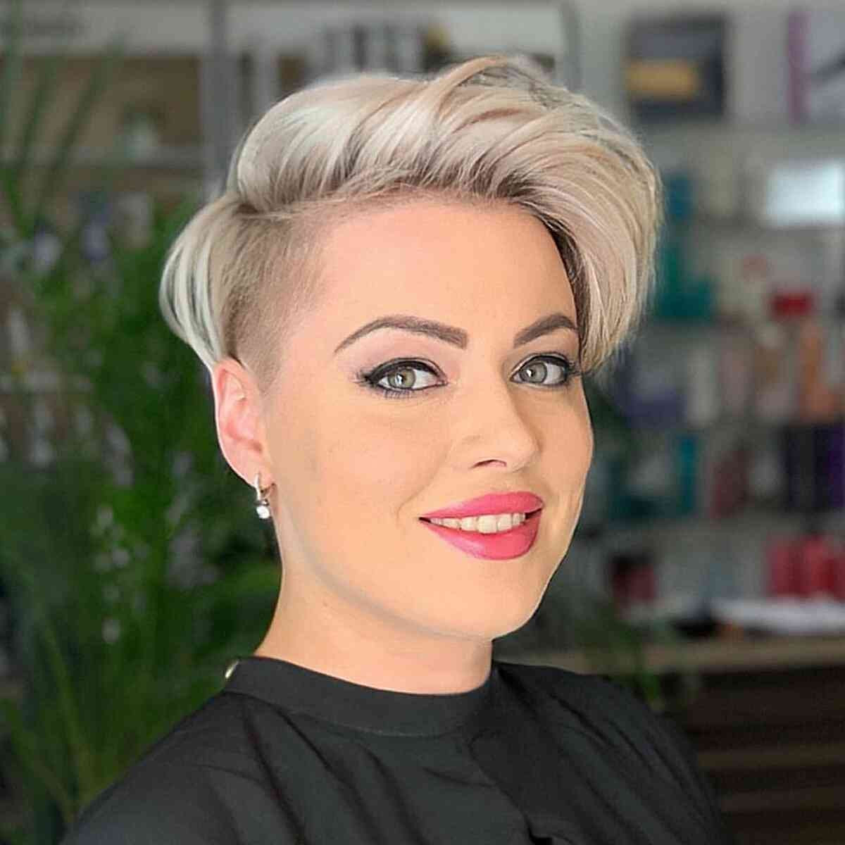 Platinum Pixie With Asymmetrical Undercut Platinum Pixie With Asymmetrical Undercut — Side Swept Pixie 2027