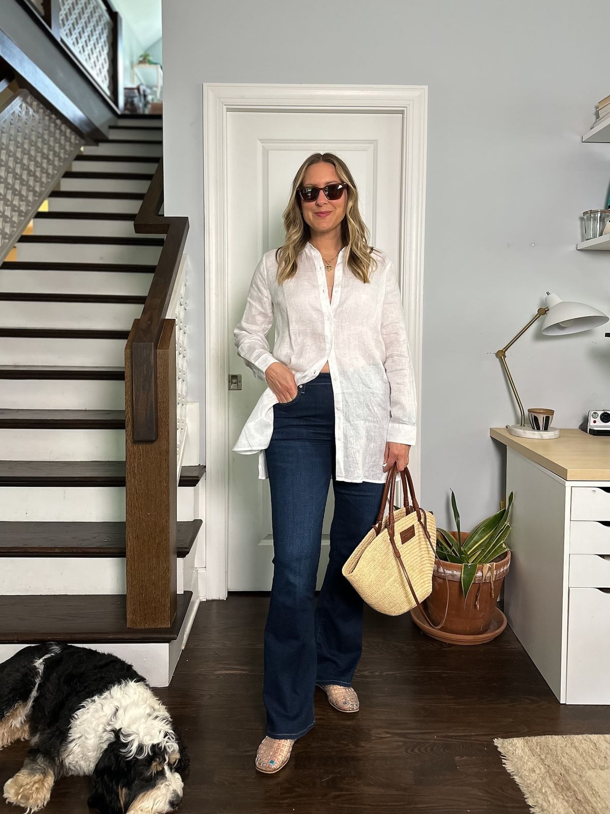 Oversized Linen Shirt with Dark Wash Bootcut Jeans Oversized Linen Shirt with Dark Wash Bootcut Jeans — Bootcut Jeans Outfits 2027 with Heels
