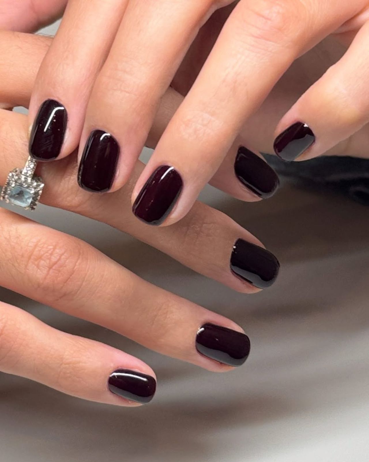 Dark Burgundy Glossy Short Square Dark Burgundy Glossy Short Square — Medium Length Winter Nails 2027