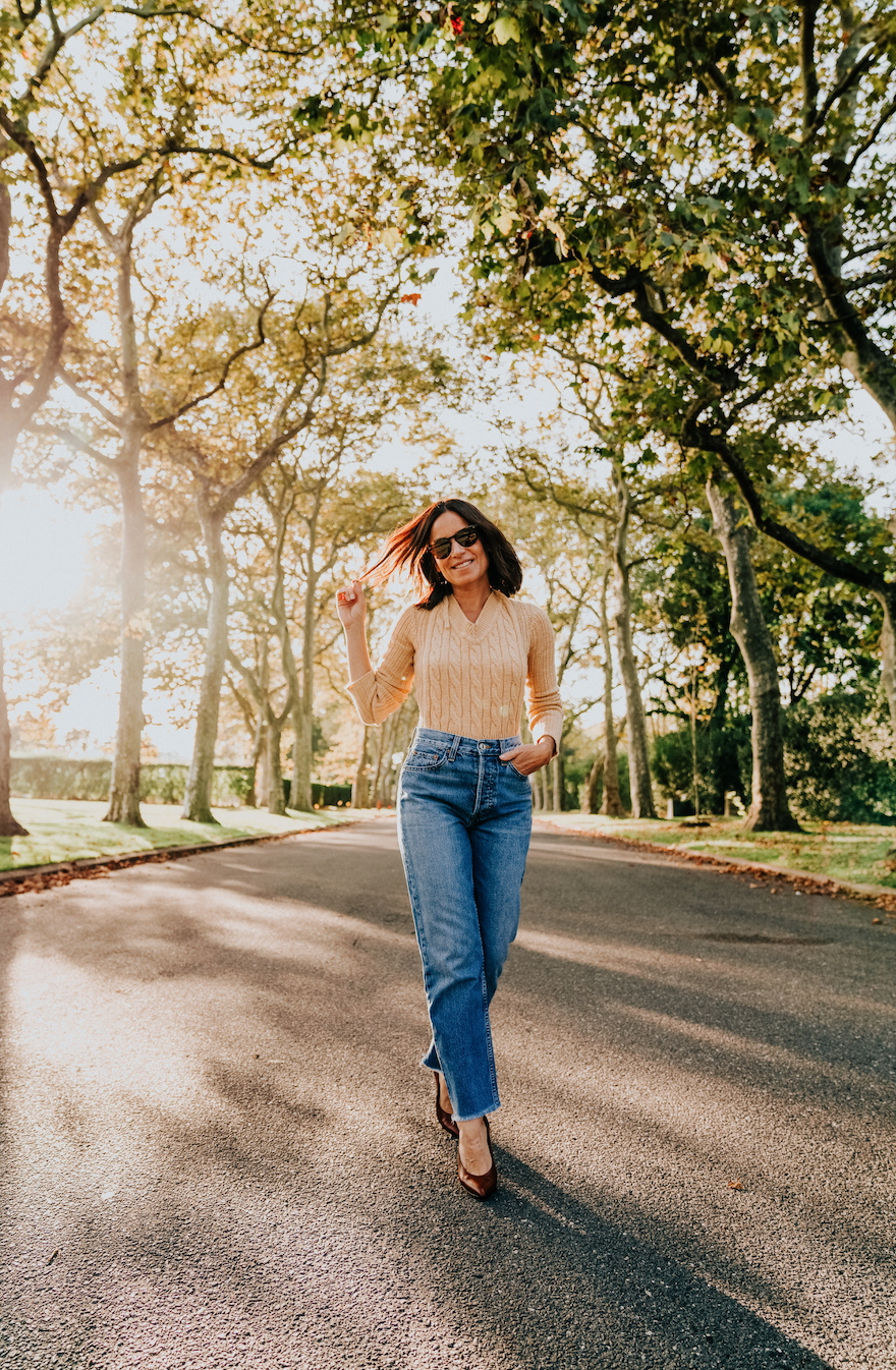 Cozy Yellow Cable-Knit Sweater and Blue Denim Jeans Cozy Yellow Cable-Knit Sweater and Blue Denim Jeans — Casual Outfits 2027