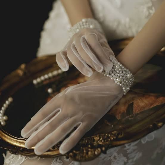 Satin Mesh Pearl Outfit Idea — Wedding Gloves Outfits 2027