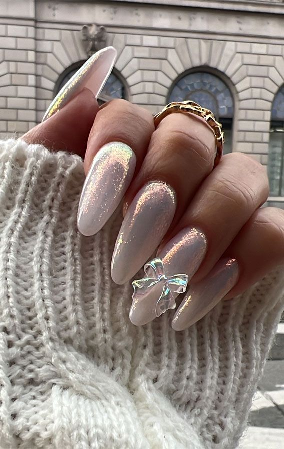 Glossy With Pearlescent Shimmer Visual Idea — 30th Birthday Nails 2027