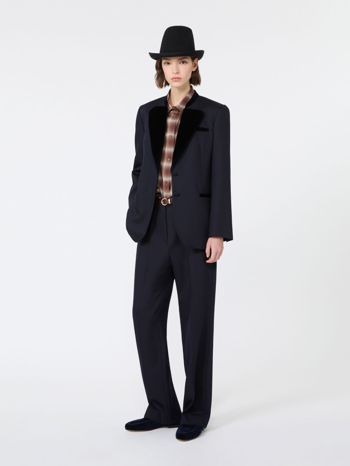 Unexpected Formal: Flannel Under Tuxedo Jacket with Wide-Leg Trousers Unexpected Formal: Flannel Under Tuxedo Jacket with Wide-Leg Trousers — Flannel Outfits 2027