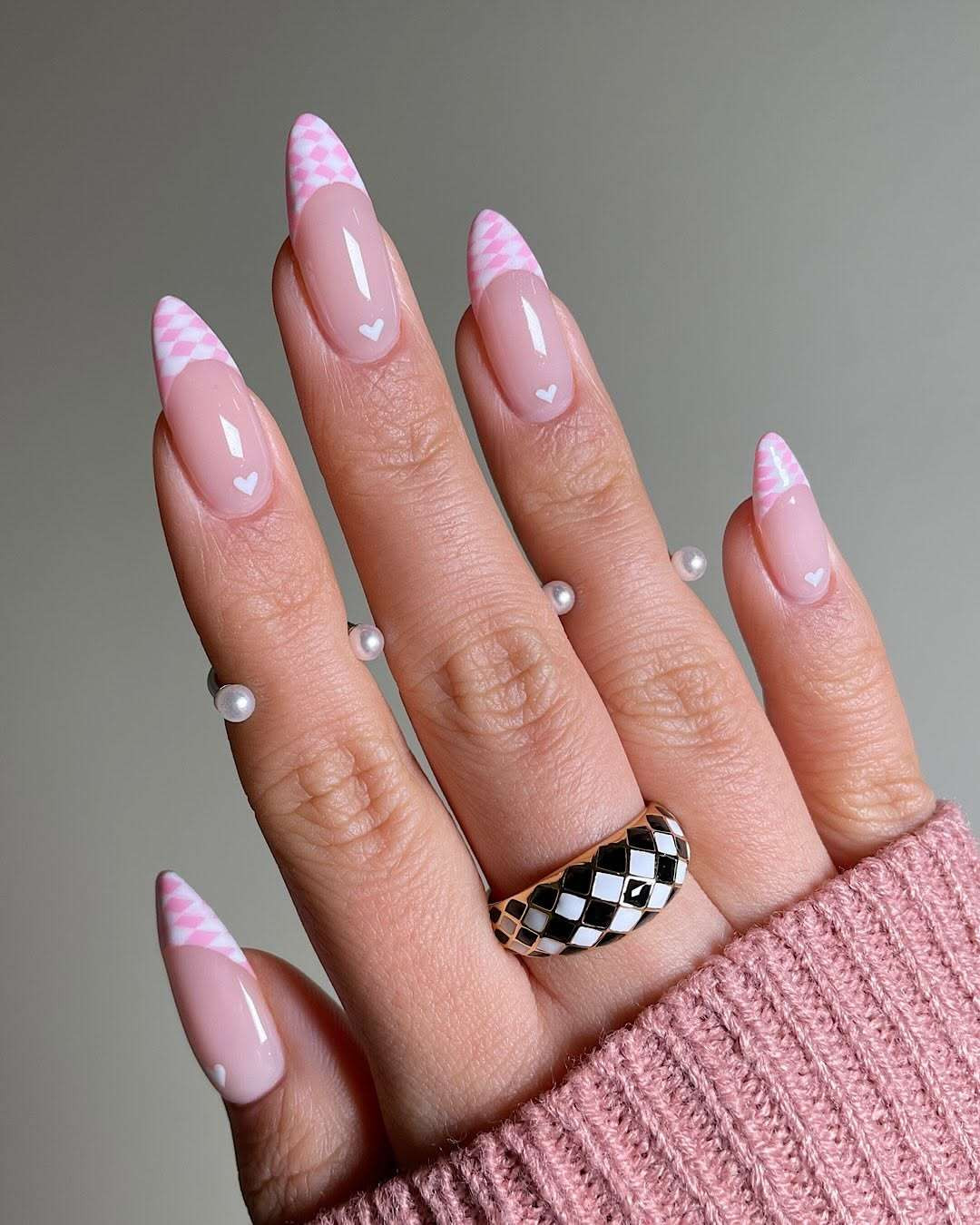 Micro French Tips Small Heart Motifs Visual Idea Micro French Tips Small Heart Motifs Visual Idea — Colored Micro French Nails 2027