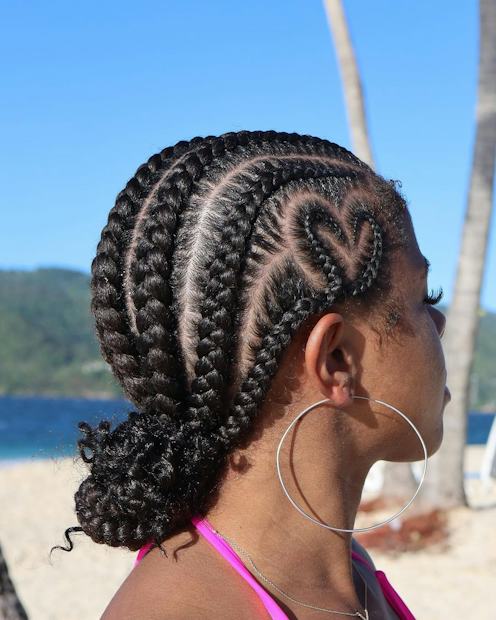 Heart Cornrows To Bun Heart Cornrows To Bun — Summer Cornrows 2027