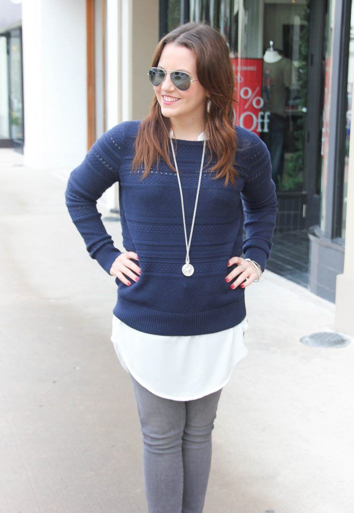 Textured Sweater Over Longline Shirt: Casual Contrast — Layered Winter Outfits 2027