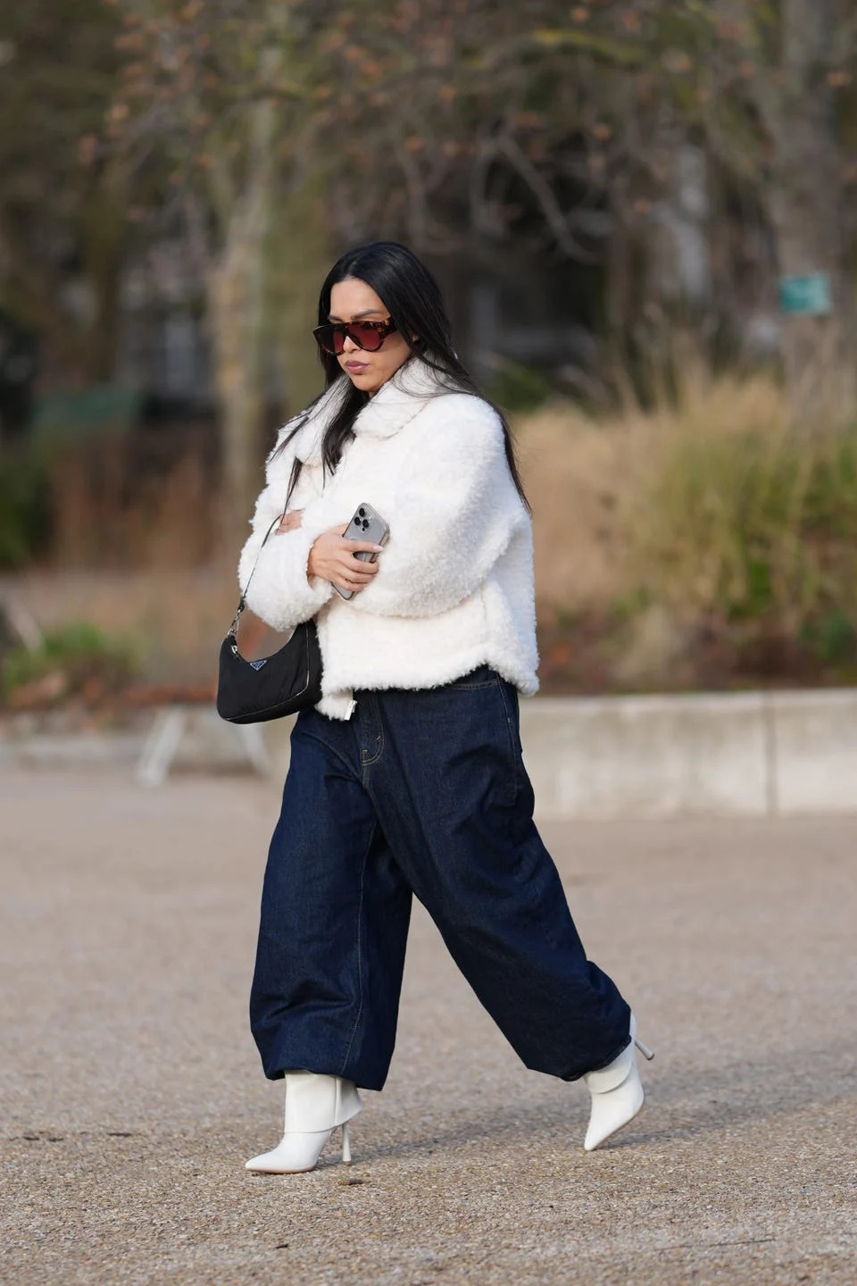 Exaggerated Silhouette: Baggy Jeans with Fluffy Jacket Exaggerated Silhouette: Baggy Jeans with Fluffy Jacket — Jeans Outfits 2027