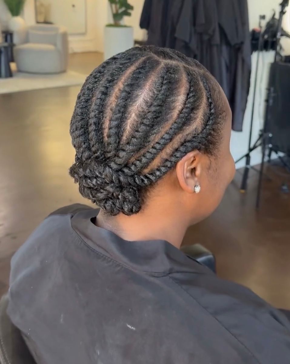 Flat Twists into a Low Bun Flat Twists into a Low Bun — Swim Braided Hairstyles 2027
