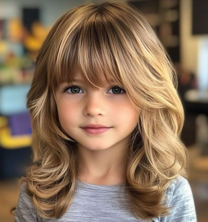 Ash Blonde Lob With Face-Framing Bangs Ash Blonde Lob With Face-Framing Bangs — Bangs 2027 for Kids