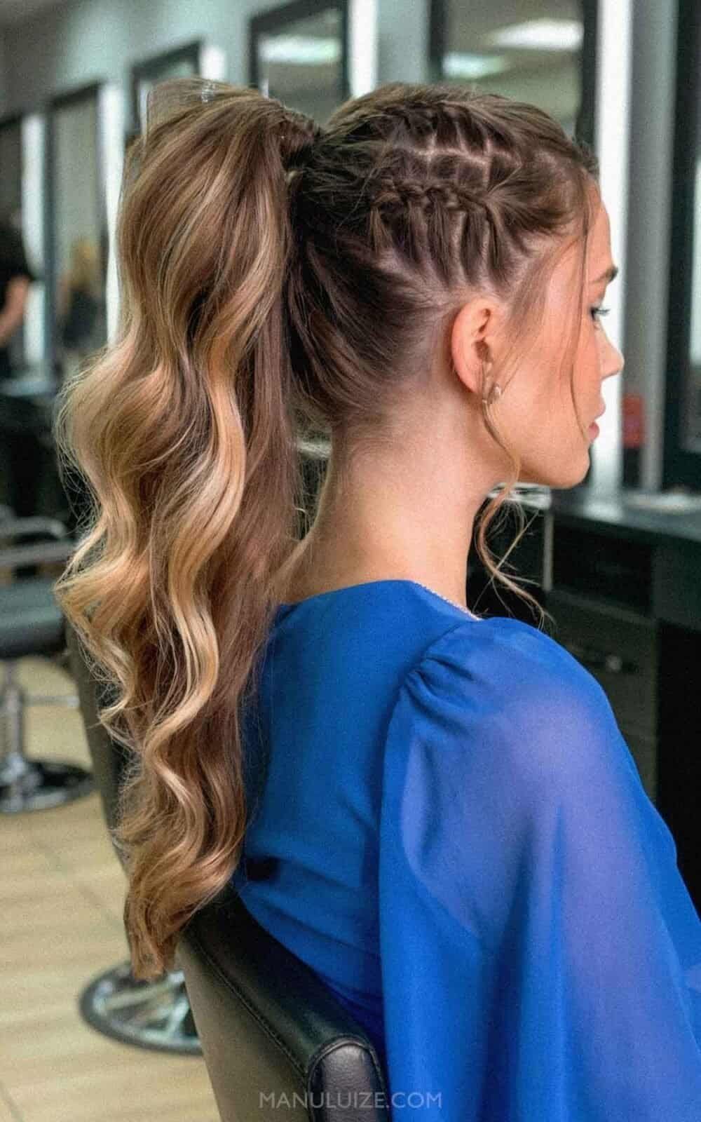 Honey Blonde With Caramel Highlights Visual Idea — Bridesmaid Ponytail Hairstyles 2027