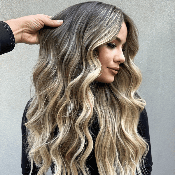 Mid-Back Balayage With Root Shadow — Balayage on Wavy Hair 2027