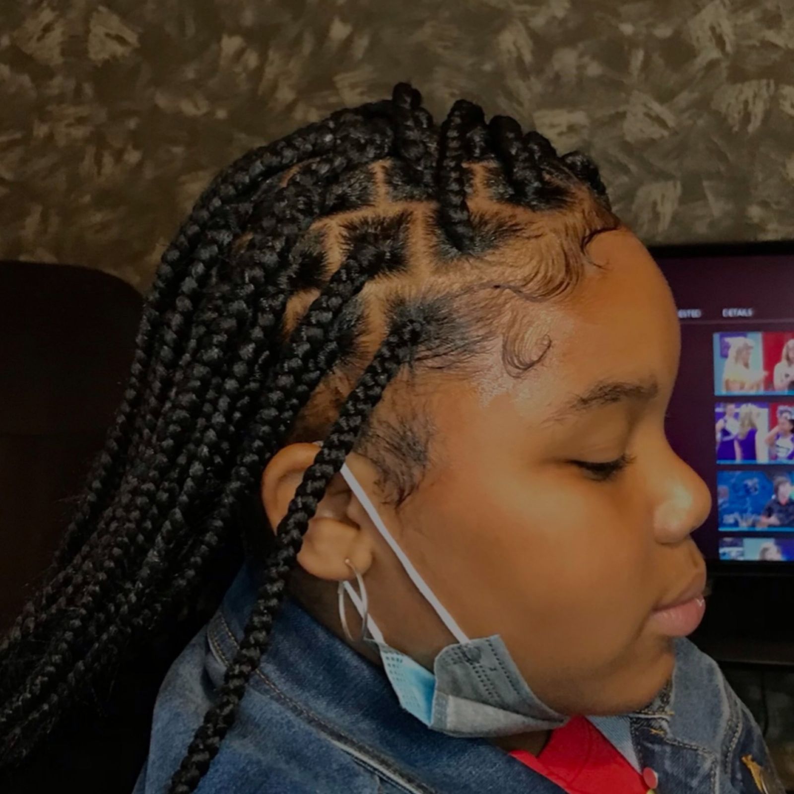 Neatly Parted Mid-Back Box Braids — Kids Braids 2027