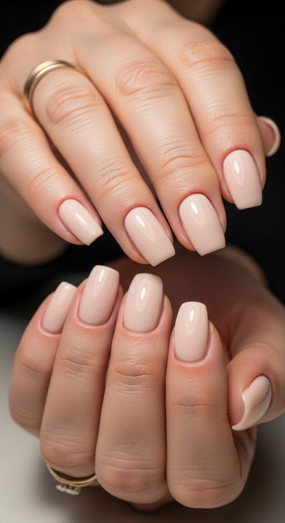 Sophisticated Light Beige Square — Nails 2027 for Women Over 40