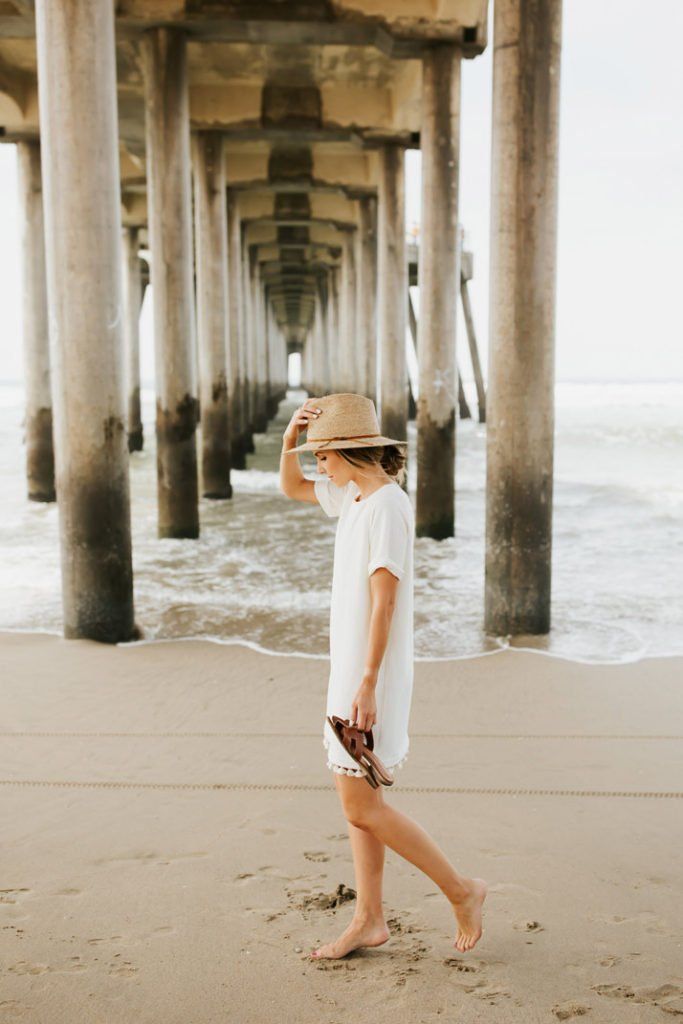 White Tunic Dress with Pom-Pom Trim for a Beachy Vibe White Tunic Dress with Pom-Pom Trim for a Beachy Vibe — Huntington Beach Outfits 2027