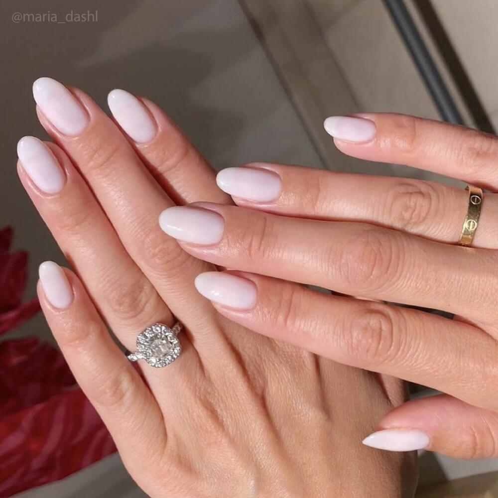 Milky White Subtle Pink Sheer Milky White Subtle Pink Sheer — Simple Wedding Nails 2027