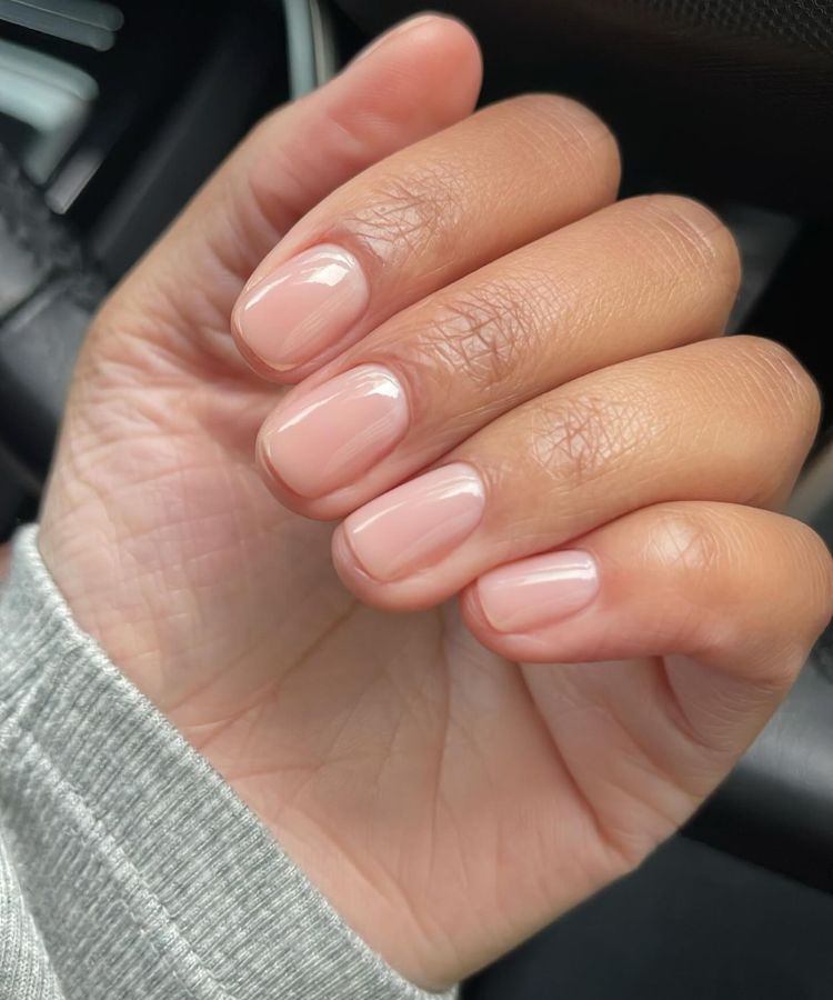 Sheer Milky Pink Rounded Square Nails Sheer Milky Pink Rounded Square Nails — Date Night Nails 2027