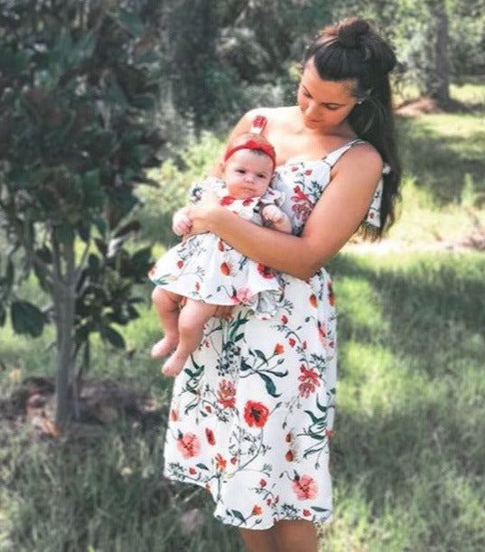 Matching White Floral Dresses for a Sweet Mother-Baby Easter Moment — Easter Family Photo Outfits 2027