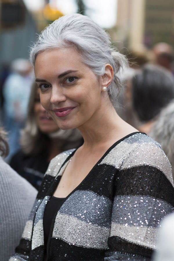 Thick Wavy Silver Pulled Back — Silver Hair 2027