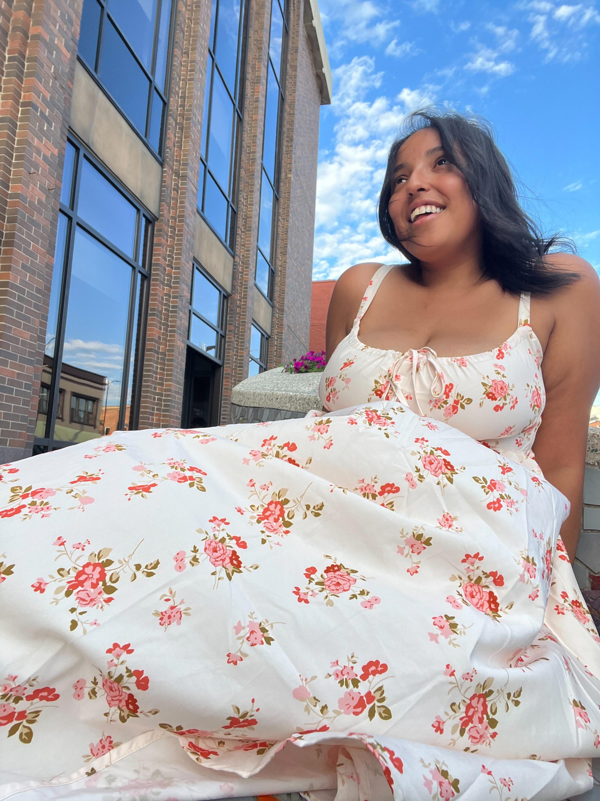White Pink Green Floral Maxi Milkmaid Dress with Tie-Front Detail White Pink Green Floral Maxi Milkmaid Dress with Tie-Front Detail — Milkmaid Dresses 2027