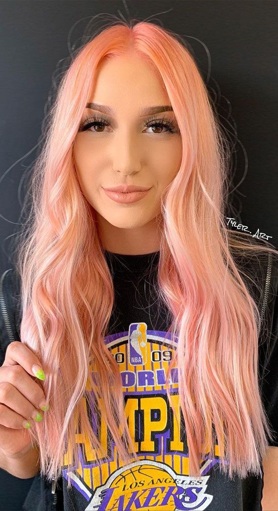Vivid Peach Pink Lemonade Blonde Vivid Peach Pink Lemonade Blonde — Peach Blonde Hair 2027
