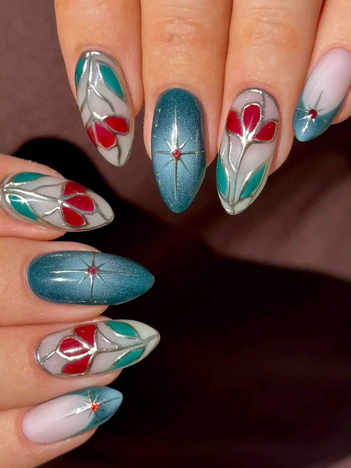 Glossy Cat-Eye On Teal Visual Idea — Teal Nails 2027