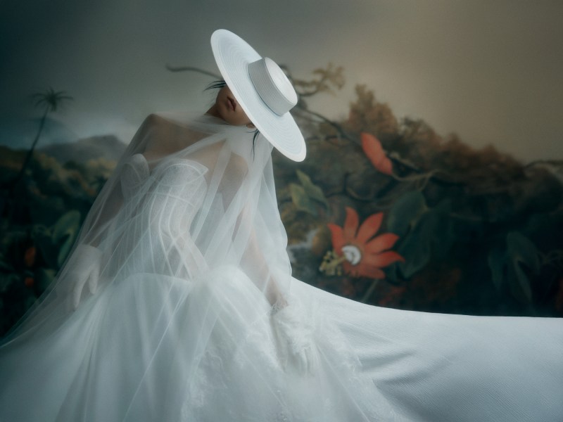 Statement Accessories: Oversized Hat with A-Line Gown — Wedding Dress Trends 2027
