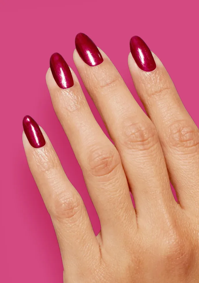 Deep Metallic Red with Pink Undertones Deep Metallic Red with Pink Undertones — Pink and Red Nails 2027