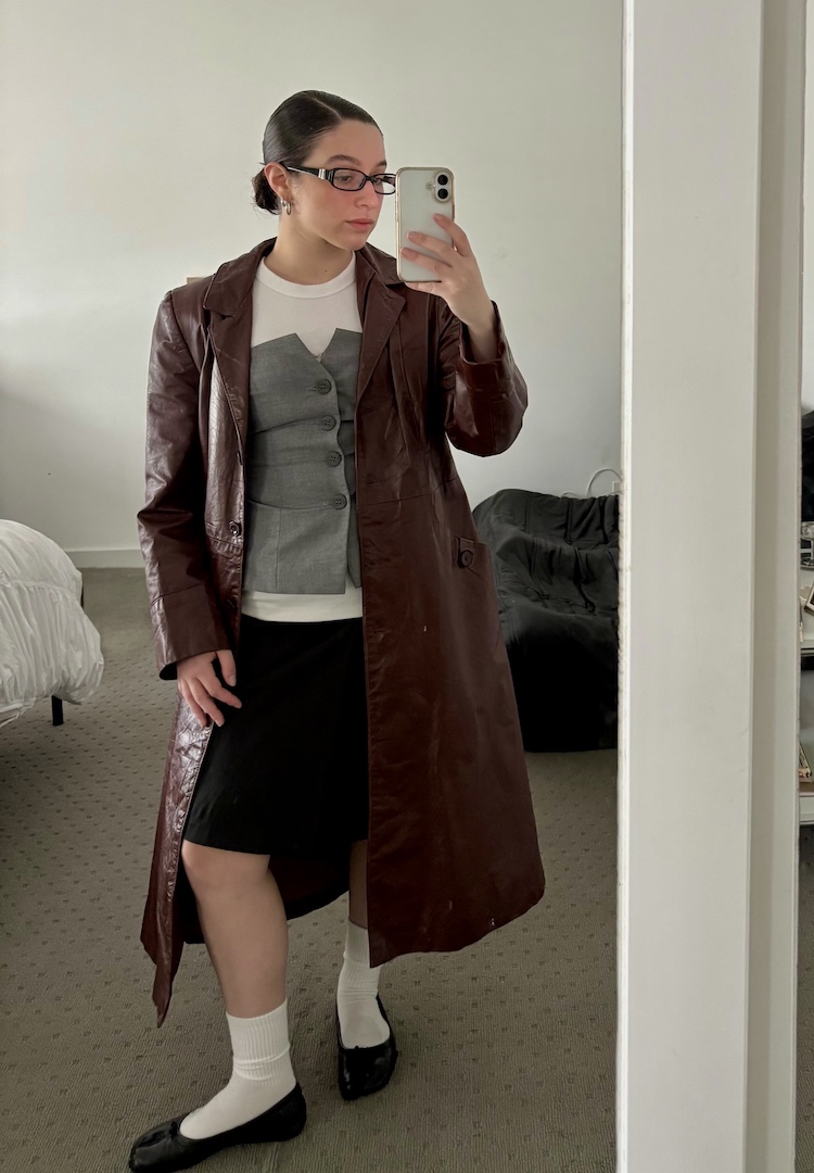 Leather Trench Coat, Waistcoat, and Skirt for a Fashion-Forward Statement — First Day of Work Outfits 2027