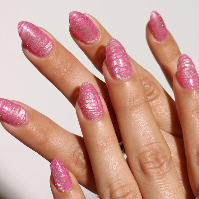 Bright Pink Zebra Stripe Nails Bright Pink Zebra Stripe Nails — Professional Nails 2027