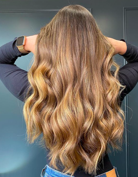 Mid-Back Medium Brown With Blonde Balayage — Spring Balayage 2027