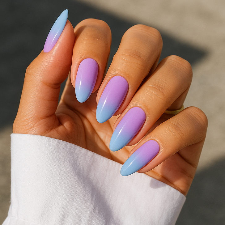 Purple to Light Blue Stiletto Ombre Purple to Light Blue Stiletto Ombre — Summer Ombre Nails 2027