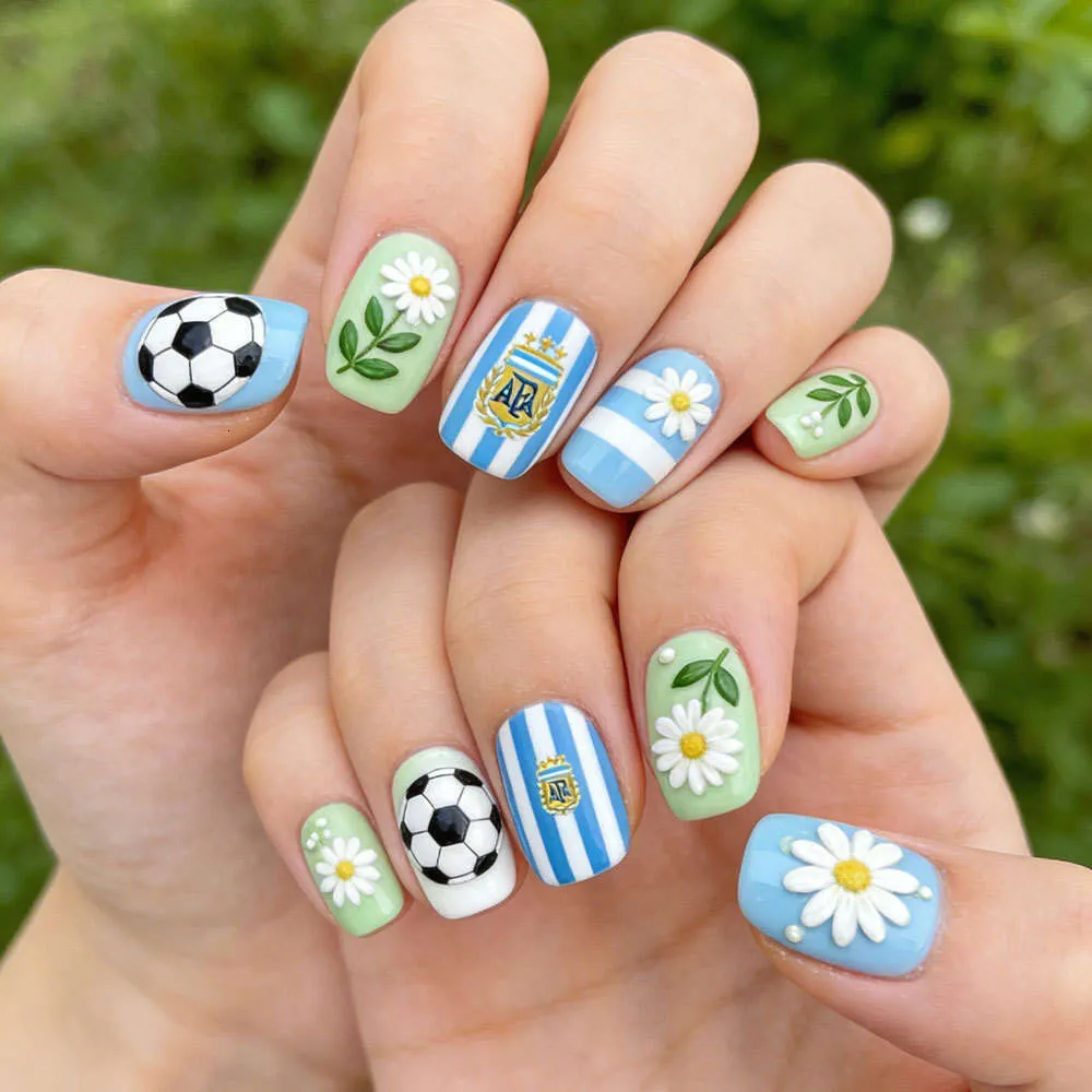 Short Oval DIY Football & Crest Short Oval DIY Football & Crest — Football Nails 2026