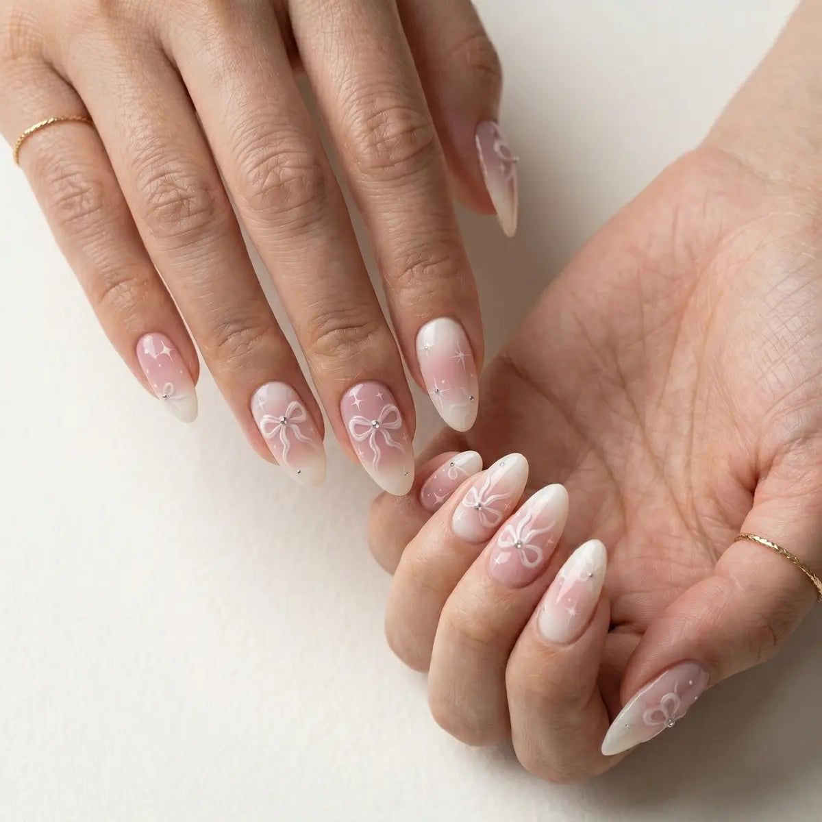 Sheer Nude Coquette with Bow Motifs Sheer Nude Coquette with Bow Motifs — Long Bow Nails 2027