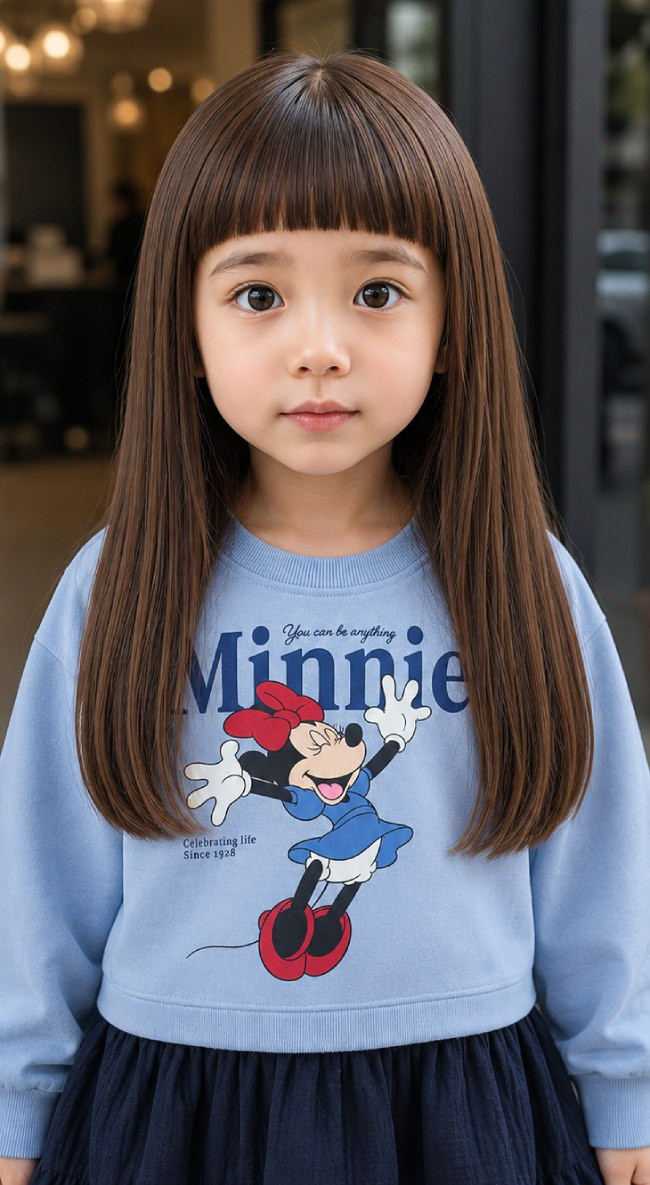 Short Neat Bangs on Long Dark Hair Short Neat Bangs on Long Dark Hair — Bangs 2027 for Kids