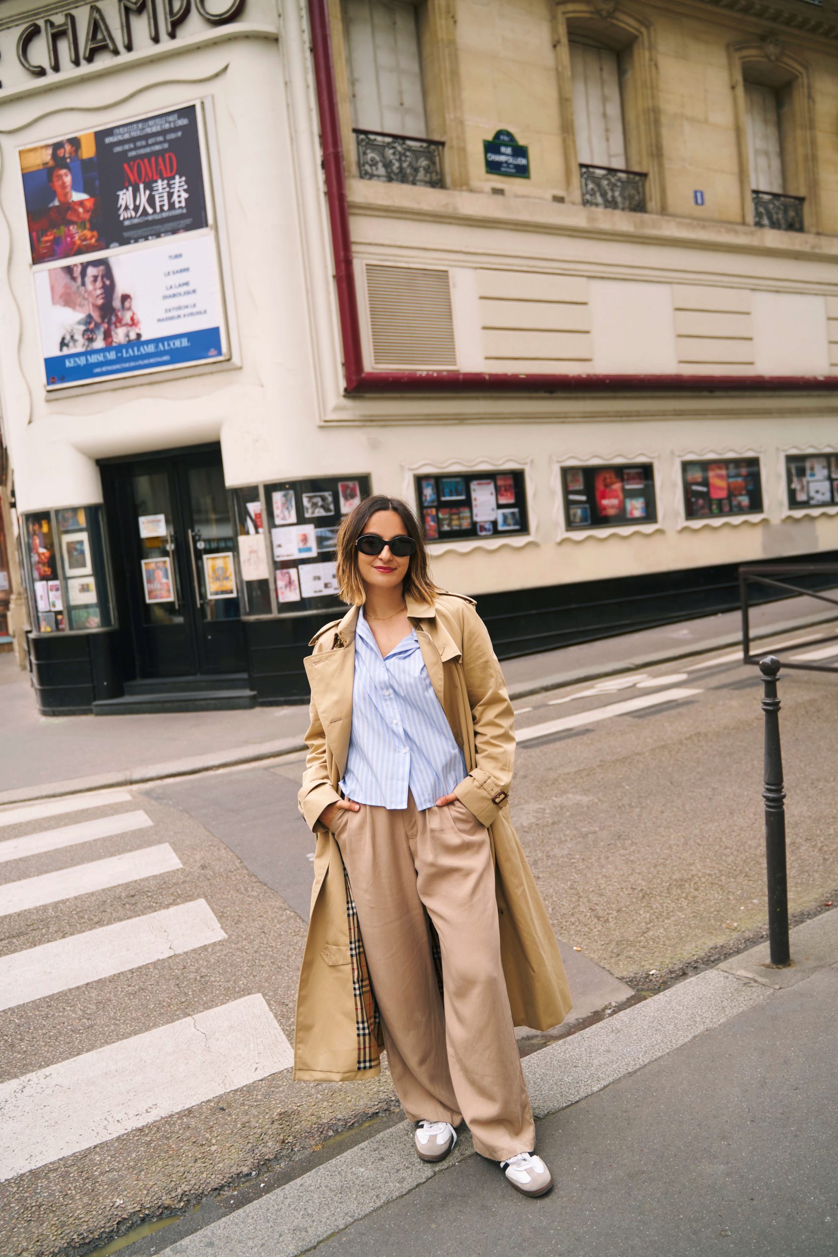 Parisian Street Style: Adidas Samba with Trench Coat and Wide-Leg Trousers Parisian Street Style: Adidas Samba with Trench Coat and Wide-Leg Trousers — Adidas Samba Outfits 2027