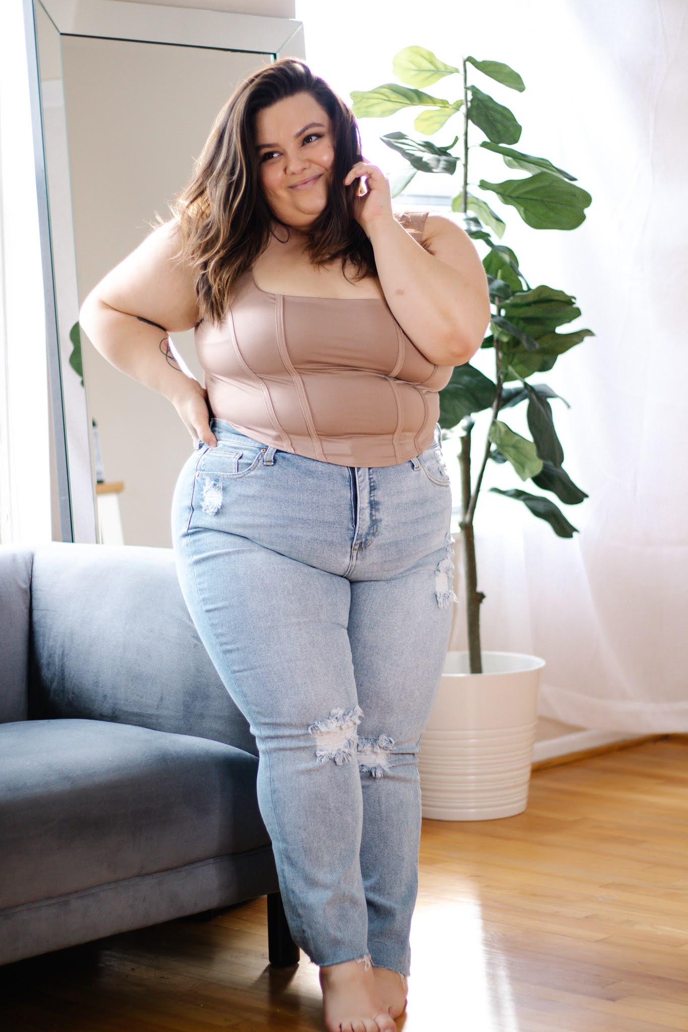 Edgy Ripped Denim with a Corset Top — Mom Jeans 2027