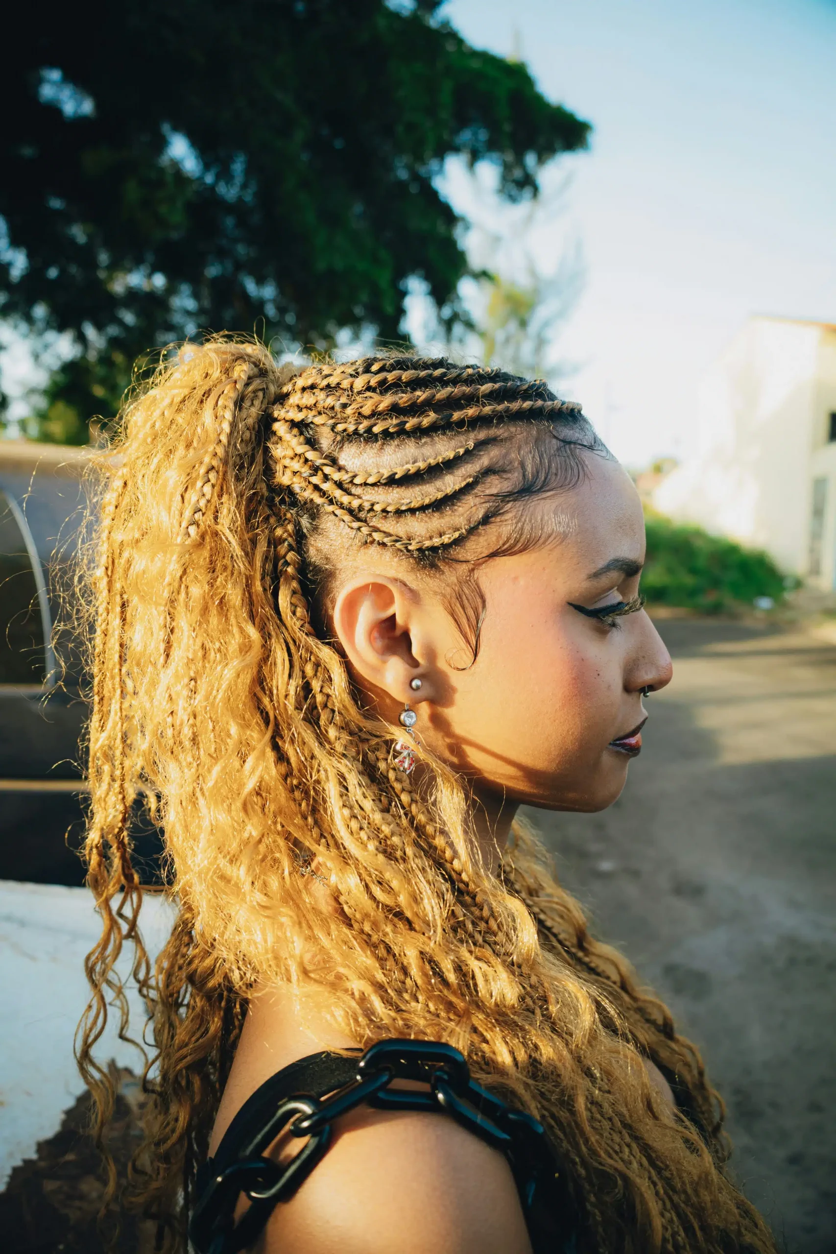 Honey Blonde Braids High Ponytail — Braids 2027 for Medium Hair