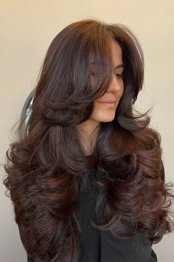 Mid-Back Blowout With Butterfly Layers Mid-Back Blowout With Butterfly Layers — Face Framing Layers 2027