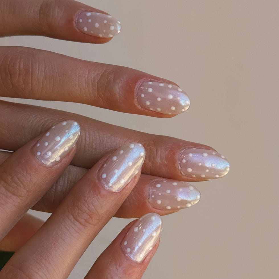 Polka Dot Pearlescent Shimmer Medium Oval Polka Dot Pearlescent Shimmer Medium Oval — Milky Nails 2027