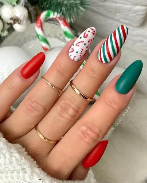 Matte Visual Idea — Long Christmas Nails 2026