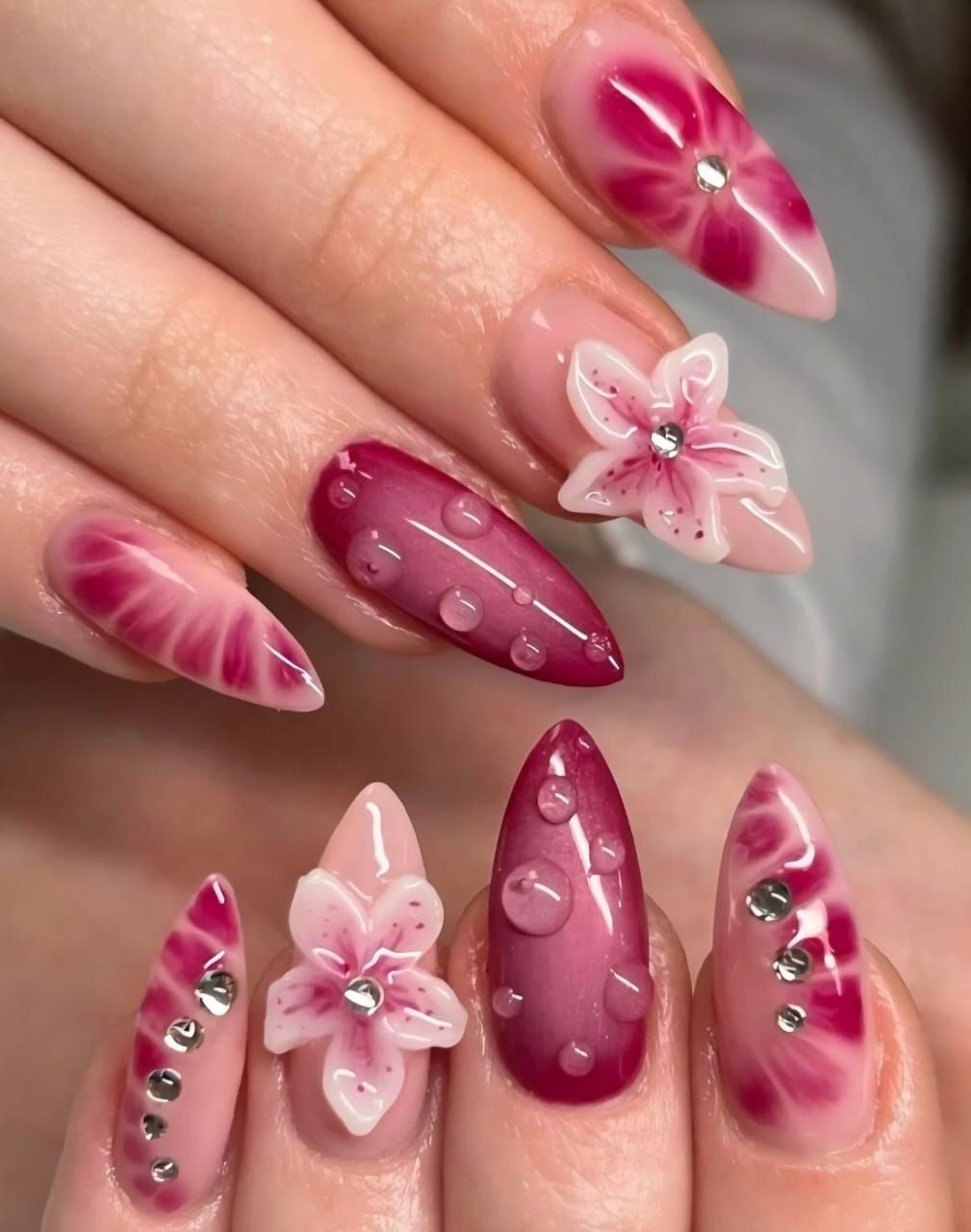 Glossy 3D Visual Idea Glossy 3D Visual Idea — Painted Petal Nails 2027