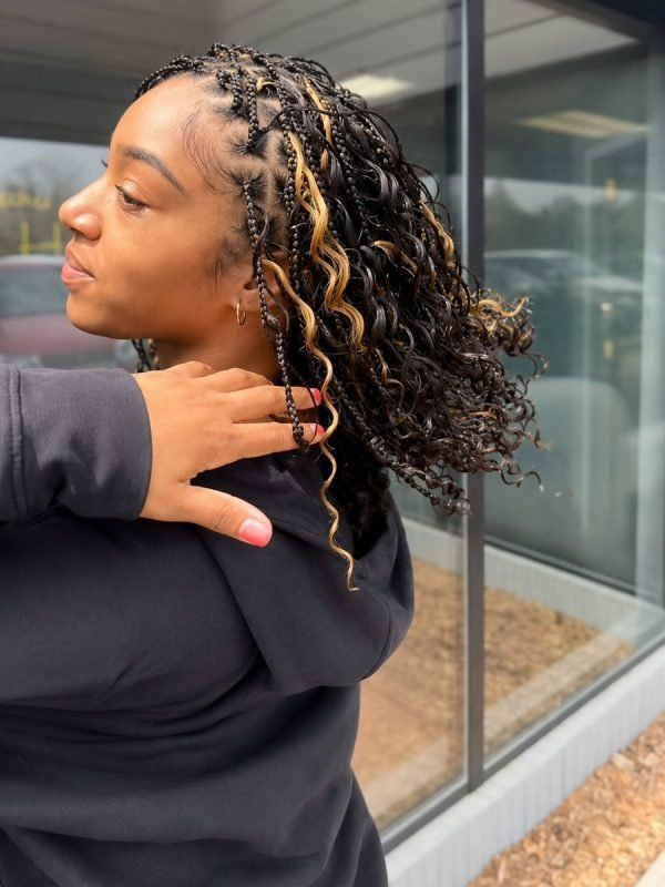Collarbone Length Braids With Blonde Collarbone Length Braids With Blonde — Boho Knotless Braids 2027