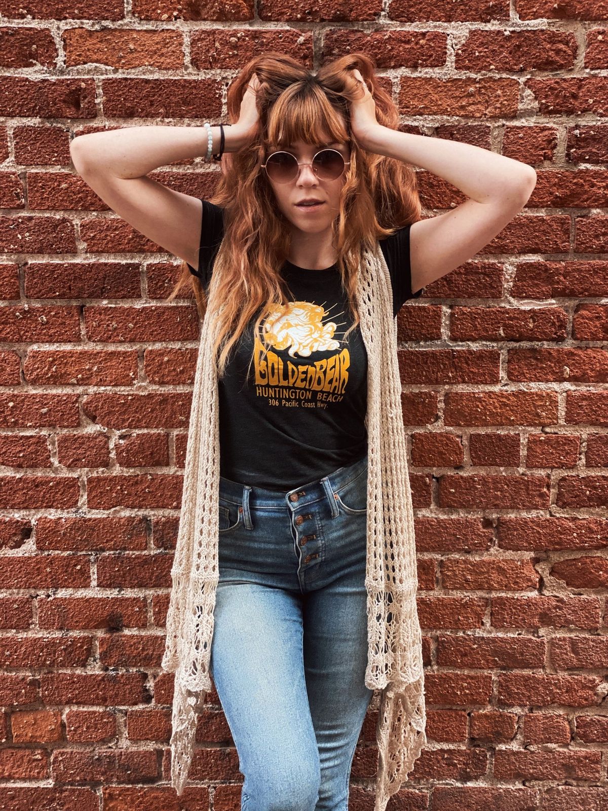 Crochet Vest Over Graphic Tee for a Huntington Beach Vibe Crochet Vest Over Graphic Tee for a Huntington Beach Vibe — Huntington Beach Outfits 2027